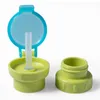 Vattenflaskor Portabelt spill Proof Juice Soda Bottle Twist Cover Cap med halm säker dryck Sippy matning för barn