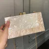 Borse da sera Pochette di lusso di design in acrilico Borsa con chiusura in metallo Mini Portafoglio da donna Borsa a tracolla con tracolla a catena Borsa per festa di nozze