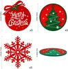 Travesseiro Natal Bebida Coasters Feltro Elk Snowflake Nonslip Cup Pads Bule Absorvente Isolamento Place Mat para Presente