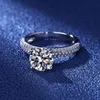 Anel de noivado certificado 20ct D cor solitário diamante anéis de casamento joias de noiva incluem caixa 240103