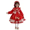 Zimowe dziewczyny pluszowe wysokiej klasy sukienka Lolita Princess, znakomita sukienka bankietowa dla dzieci
