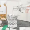 Wine Glasses Embossed Crystal Glass Cup Champagne Goblet Drinking Water Nordic Luxury Copas De Vino Kitchen Dining Bar Eb5Bl Glasses Dh68M