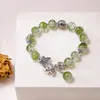 Nueva pulsera de elefante de mariposa coreana, pulsera de cuentas de cristal colorida bohemia, cuerda ajustable, joyería de moda para mujer, Pulceras