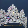 Copricapo da sposa Colore multiplo barocco intarsiato strass nuziale grande corona accessori per gioielli per capelli da sposa 240103