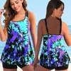 Damesbadmode Tankini 2-delig groot formaat badpak 2-delig bedrukte bikini Grote bustes Fruit gewatteerde badpakken Sport 240103