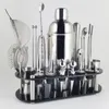 22st 750600ml Cocktail Shaker Bar Tools Wine Mixer Set Bartender Boston Shakers Tool Kit Pourer Jiger med HO 240104