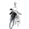 Keychains Keyring Bag Charm Fashion Boho Jewelry Feather Keychain Opal Stone For Women 2024 Metal