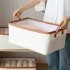 Storage Bags Portable Underwear Box Cotton Linen Steel Frame Washable Desktop Household Items Clothes Basket