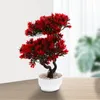 Dekorativa blommor 2 PCS Hemprydnad Välkommen Pine Tree Fake Potted Artificial Plants Bonsai Japanese