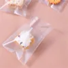 Presentförpackning 100st Frosted Clear Self-Hehesive Cookie Snowflake Crisp Candy Baking Packaging Food Snack Påsar