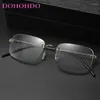 サングラスDohohdo 2024 Vintage Metal Anti Blue Ray Glasses Men Pochromic for Women Square Frame Eyewear Glare UV400