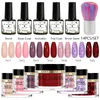 Nail Glitter MEET ACROSS Dipping Powder Kit System Set Dust Natural Dry Art DIY Decoration For Manicure
