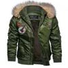 Marca Bomber Jacket Hombres Chaquetas de piloto de lana gruesa Parkas con capucha de invierno Ejército Militar Abrigos de motocicleta Ropa de abrigo de carga Tamaño EUR 240103