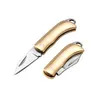 Partihandel Folding Knife Travel Hushållen Portable Mini Pocket Knife Folding Brass Keychain Blade Knife