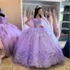 Dresses Light Purple Princess Quinceanera Dress Pretty Cape Puffy Ball Gown Sweet 15 16 Dress Graduation Prom Gowns vestidos de 15 anos