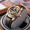 Наручные часы OBLVLO Design Dragon Dial Кожаные Механические Автоматические Часы Двойное Колесо Светящиеся Водонепроницаемые Спортивные Для Мужчин JM-DRAGON