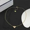 p Family's with Diamond Inlaid Triangle Geometric Collarbone Chain Necklace Women's Fashion Versatile Design Niche Neckchain Trend