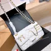 Pearl Diamonds Letters Decoration Designer Women Shoulder Bag Two-Tone Metal Buckle Gold and Silver Matelasse Chain Classic Flap 24cm Purse Cross Body Handbag