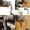 Kunst und Handwerk Ornamente handbemalte Figuren Mutter zwei Babys hängen Desktop-Dekor Elefant Harz Dekoration Drop Lieferung nach Hause Dhzjb