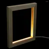 Marcos que brillan PO Marco Soporte de escritorio Imagen LED Luz Mesa de madera Decoración Luminosa para regalo de madera