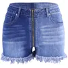 Shorts pour femmes 2024 été femmes deux couleurs couture fermeture éclair denim mode taille haute stretch sexy jeans s-2xl goutte