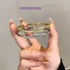 Carter Armband Damesmode Koreaanse versie van modieuze lichte luxe micro ingelegde zirkoon nagelvormige armband met echt goud met originele doos