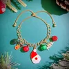 Charm Bracelets Christmas Tree Santa Claus Bracelet For Women Metal Bell Trendy Party Jewelry Gift