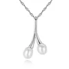 Ultra Simple Necklace S925 Sterling Silver Freshwater Pearl Twisted Chain Pendant Halsband Europeiska kvinnor Fashion Collar Chain Wedding Party Casual Jewelry SPC