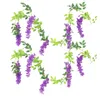 Decorative Flowers 2pcs Trailing Party Hanging Indoor Outdoor Rattan Garland Artificial Wisteria Arts Wall Decoration Leaf Wedding Vine