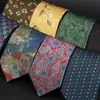 Bow Ties Vintage kwiatowy geometryczny nadruk krawat unikalny styl mens moda 7 cm/8 cm Jacquard krawat przyjęcie weselne garnit cravat chuda prezent