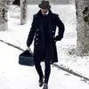 Mode Winter Windschutz männer Jacken Doppel Platoon Schnalle Kleidung Männlichen Langen Mantel Zweireiher Trenchcoat Navy S-3XL 240104