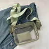 Mochila mochila bolsa cruzada transparente pvc casual pequeño cuadrado