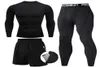 Men039s TShirts 23-teilige Sets Boxanzug Rashguard Herren-Set MMA-Kompressionskleidung Herren Langarm-T-Shirt Leggings Trainingsanzug 2194273