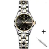 Orologi da polso Binbond Business Gold Coppia articoli per amanti Donna Uomo Impermeabile in acciaio inossidabile dorato Set di orologi per lui e per lei