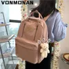 Multifunktions-Doppelreißverschluss-Frauen-Rucksack Teenager-Mädchen-Laptop-Rucksack Student-Umhängetasche Koreanischer Stil Schulbuch 240103