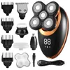 IPX7 Waterproof Electric Shaver Razor for Men Beard Hair Trimmer Rechargeble Bald Head Shaving Machine LCD Display Grooming Kit 240103