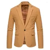 Herenpakken 2024 Suede Blazer Enkele Knop Effen Causale Slanke Jassen Fashion Party Bruiloft Zakelijke Jassen Mannen Formele