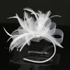 Britse Retro Vrouwen Feather Tovenaar Hoofdband Grote Bloemen Haar Clip Cocktail Bruiloft Bruids Hoed Decor Dames Hoofddeksels 240103