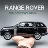 Duże 1/18 Range Rover SUV-ów Off-road Almin Model Car Diecast Scale Static Collection Sound Light Toy Car Prezent dla dzieci 240103