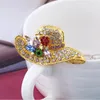 Broches, joyería de moda para mujer, broche para sombrero grande, alfileres de cristal con diamantes de imitación, Pin de flor de aleación Vintage para mujer, accesorios