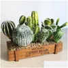 Couronnes de fleurs décoratives 1pc plantes de simulation créative bricolage paysage faux cactus jardin vif succulents mariage décors de bureau à domicile A Dhy81