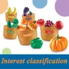 Fruit Groente met opbergemmer Fantasiespel speelgoed Montessori Kleur Fruit Groente Simulatie Voedsel Speelgoed Cadeaus voor kinderen 240104