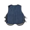 Men's Vests Pocket Denim Cargo Vest Mens Loose SlePocket Meneveless Waistcoat Jacket Streetwear Multi-Pocket Baggy Men