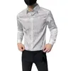 Мужские повседневные рубашки, стильная брендовая удобная модная рубашка 70-х годов, блузка с воротником-стойкой на пуговицах, свободные топы с длинными рукавами