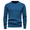 سترات الرجال للرجال القطن الرجال Soild Color O-te-teac jukene Mesh Pullovers Male Winter Autumn Basic for