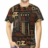 Мужские футболки из грязевой ткани с узором, летние мужские s, африканские племенные футболки из полиэстера с 3D принтом, дышащая одежда с короткими рукавами