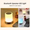 Högtalare bärbar trådlös högtalare Touch Pat Light Bluetooth Högtalare Färgglad LED Night Light Player bordslampa för bättre sömn Vitog