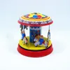 Rolig klassisk samling Retro Clockwork Wind Up Metal Tin Gear High-Wheel Carousel Toy Mechanical Toys Kids Baby Gift 240104