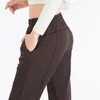 Lululu Softstreme Moda charme feminino casual calças retas outono e inverno solto ao ar livre cordão calças retas calça perna não aberta