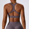 Lu Align Lu Yoga Colete Sutiã Esportivo Top Feminino Ginásio Sexy Esportes Apertado Sutiã Esportivo Fitness Feminino Cueca de Treino Almofada de Peito Removível Sutiã Anti-vibração LL Limão